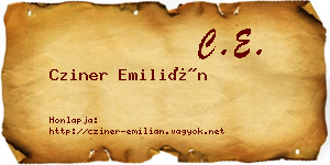 Cziner Emilián névjegykártya